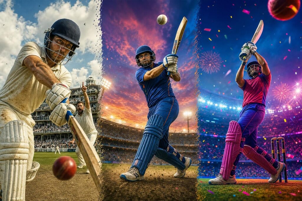 Test, ODI and T20 Cricket: What Changes Beyond the Number of Overs?